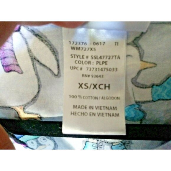 ScrubStar Nurses Shirt Penguins scrub top XS Penguin Lovers Cotton short sleeve - Picture 6 of 6